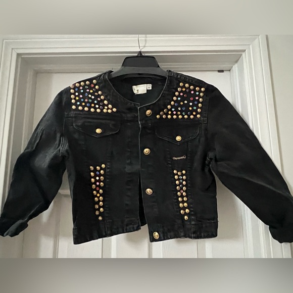 Jackets & Blazers - Black rhinestone jean jacket